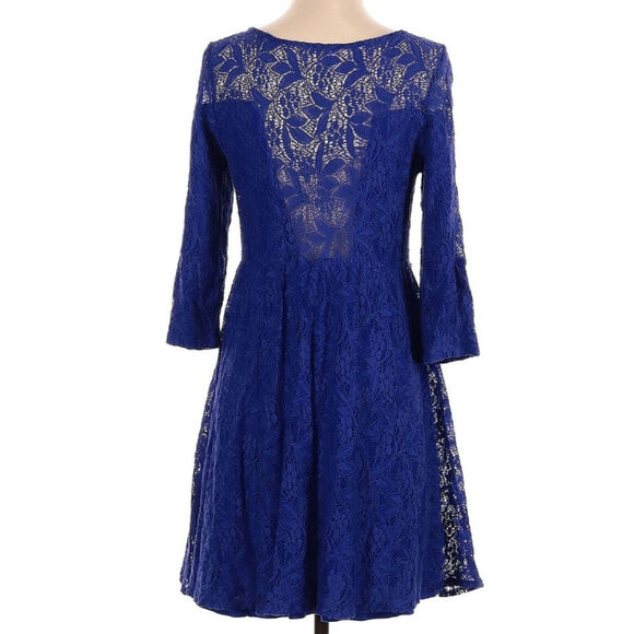 Free People Shake It Up Small Blue Lace Dress - Picture 3 of 11